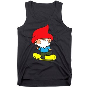 Gnome On Skateboard Cute Gnome Skateboarding Premium Tank Top