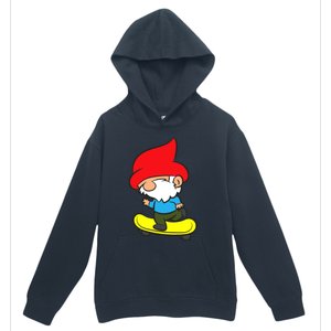 Gnome On Skateboard Cute Gnome Skateboarding Premium Urban Pullover Hoodie