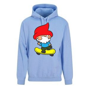 Gnome On Skateboard Cute Gnome Skateboarding Premium Unisex Surf Hoodie