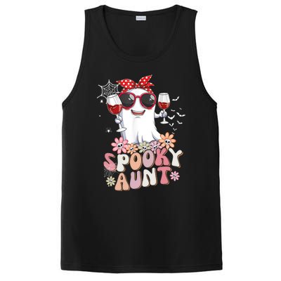 Groovy One Spooky Aunt Retro Ghost Witch Mom Halloween Gift PosiCharge Competitor Tank