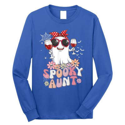 Groovy One Spooky Aunt Retro Ghost Witch Mom Halloween Gift Long Sleeve Shirt