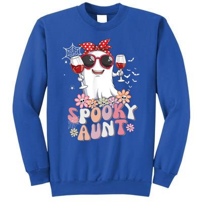 Groovy One Spooky Aunt Retro Ghost Witch Mom Halloween Gift Sweatshirt