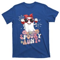 Groovy One Spooky Aunt Retro Ghost Witch Mom Halloween Gift T-Shirt