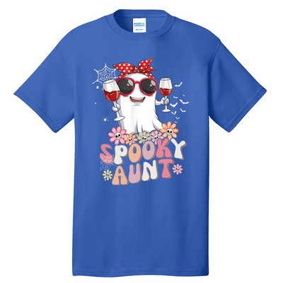 Groovy One Spooky Aunt Retro Ghost Witch Mom Halloween Gift Tall T-Shirt