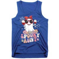 Groovy One Spooky Aunt Retro Ghost Witch Mom Halloween Gift Tank Top