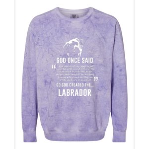 God Once Said Labrador Retriever Dog Gift Colorblast Crewneck Sweatshirt