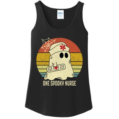 Ghosts One Spooky Nurse Halloween Nurse Fall Scrub RN Ladies Essential Tank