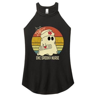 Ghosts One Spooky Nurse Halloween Nurse Fall Scrub RN Women’s Perfect Tri Rocker Tank