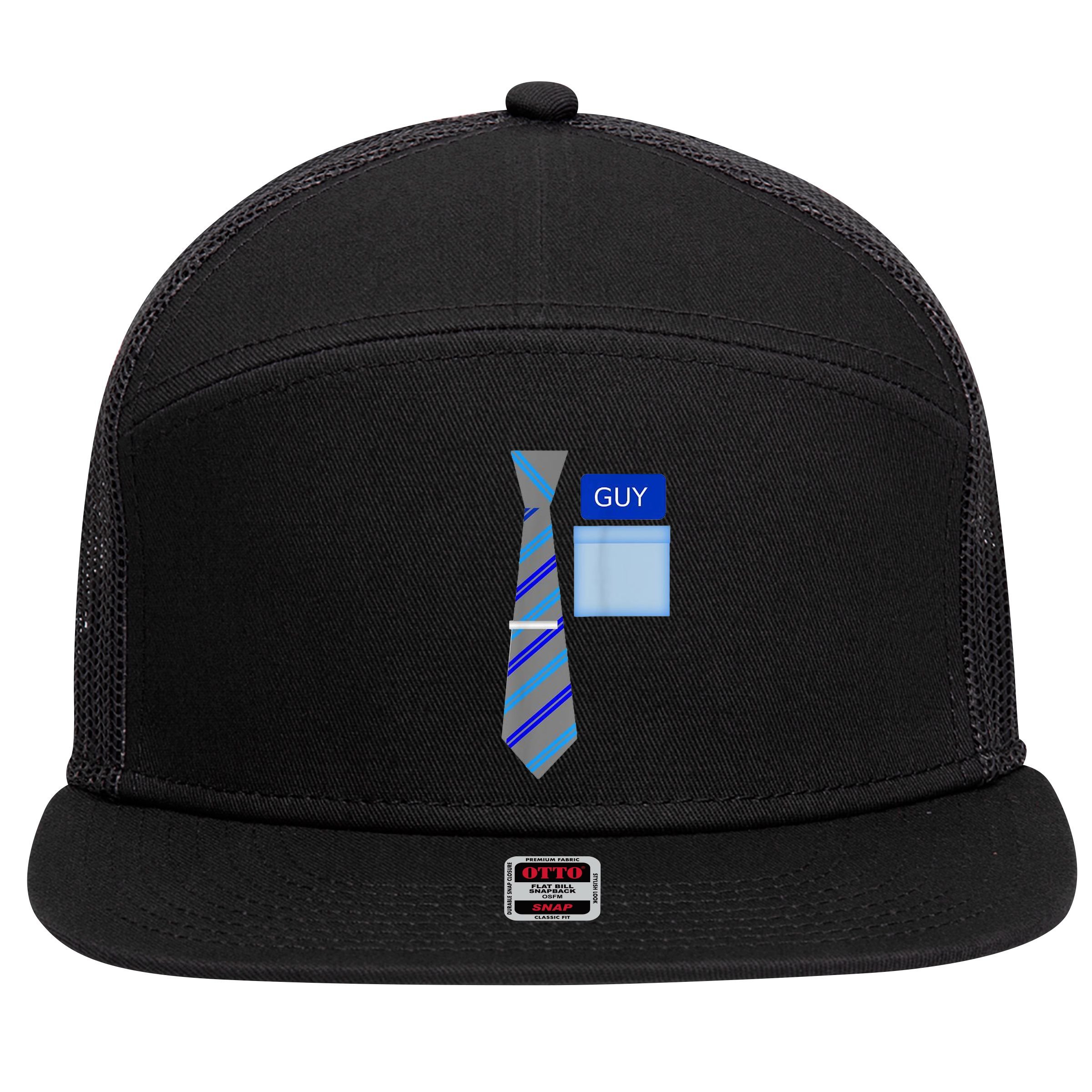 Guy Office Suit And Tie Costume 7 Panel Mesh Trucker Snapback Hat