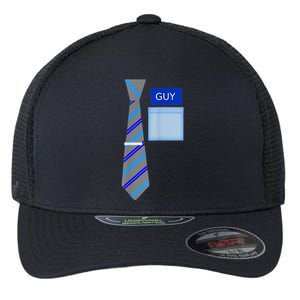 Guy Office Suit And Tie Costume Flexfit Unipanel Trucker Cap