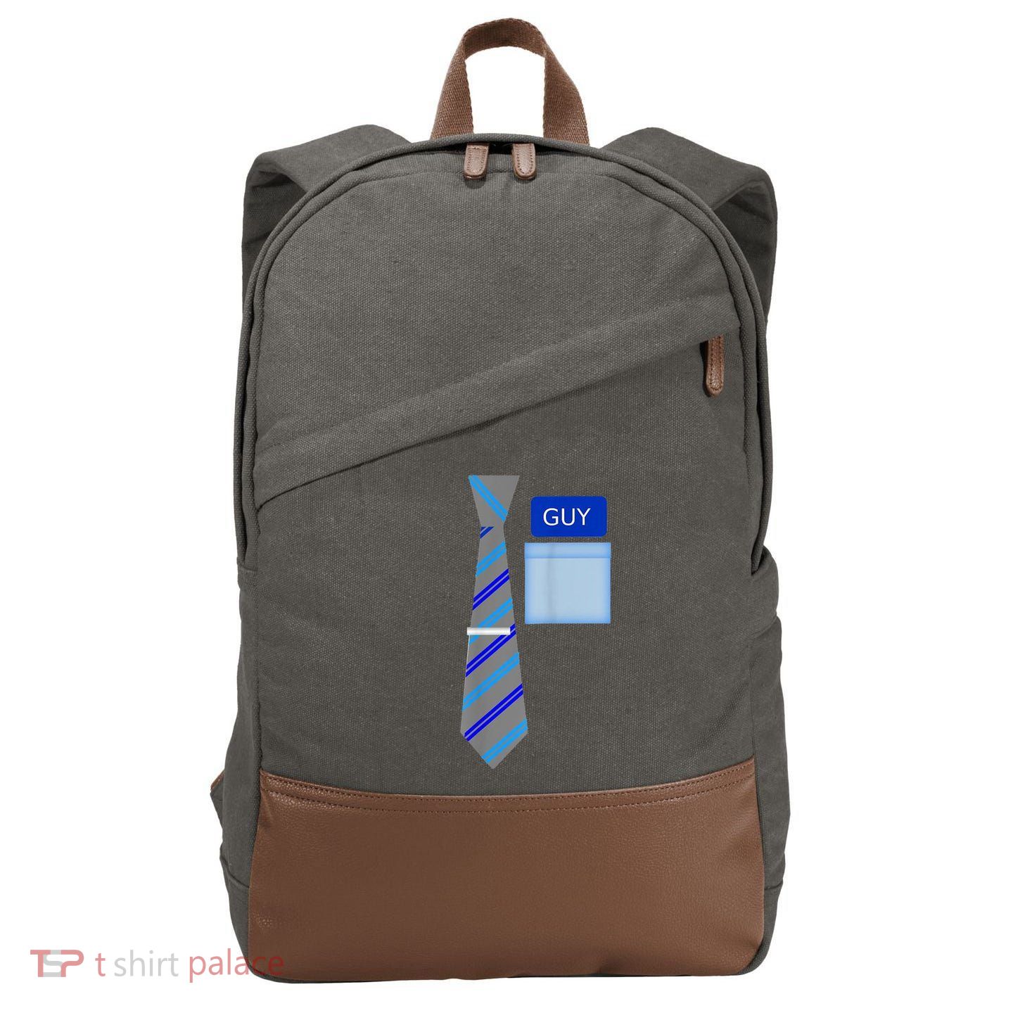 Guy Office Suit And Tie Costume Cotton Canvas Backpack