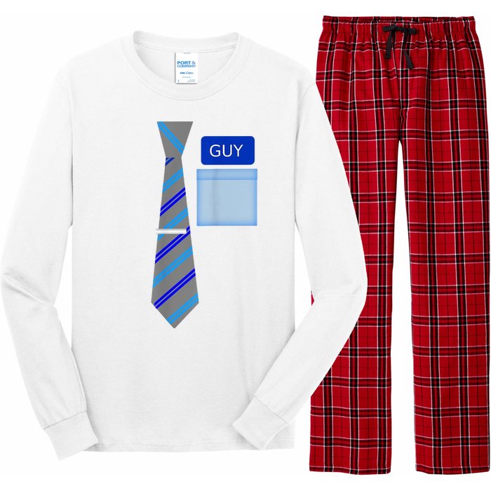 Guy Office Suit And Tie Costume Long Sleeve Pajama Set