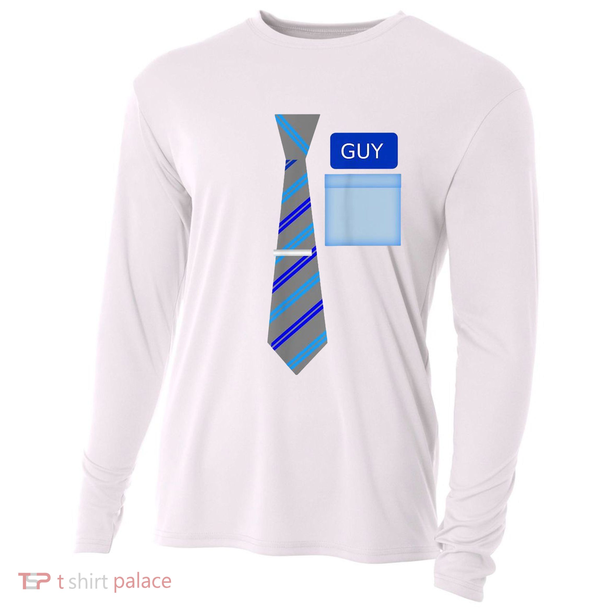 Guy Office Suit And Tie Costume Cooling Performance Long Sleeve Crew