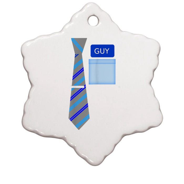 Guy Office Suit And Tie Costume Ceramic Star Ornament