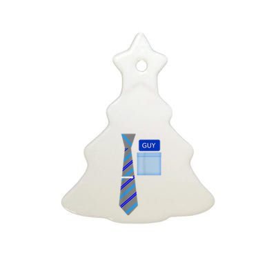 Guy Office Suit And Tie Costume Ceramic Tree Ornament