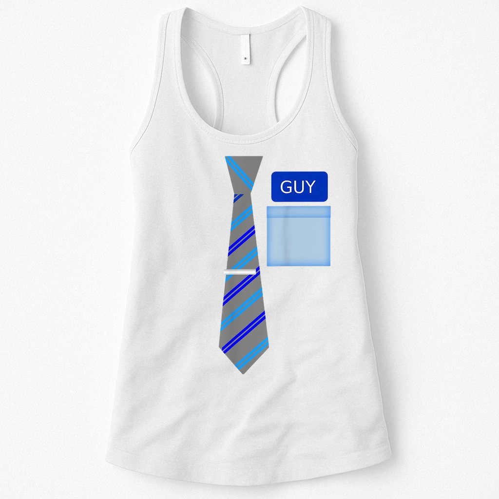 Guy Office Suit And Tie Costume Womens Tank Top