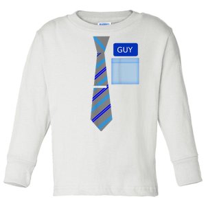 Guy Office Suit And Tie Costume Toddler Long Sleeve Shirt