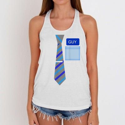 Guy Office Suit And Tie Costume Women's Knotted Racerback Tank