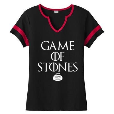 Game Of Stones Curler Parody Ladies Halftime Notch Neck Tee