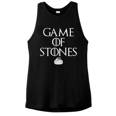 Game Of Stones Curler Parody Ladies PosiCharge Tri-Blend Wicking Tank