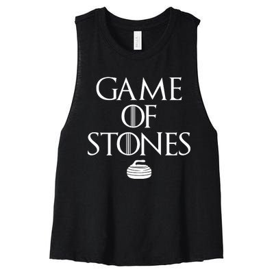 Game Of Stones Curler Parody Women's Racerback Cropped Tank