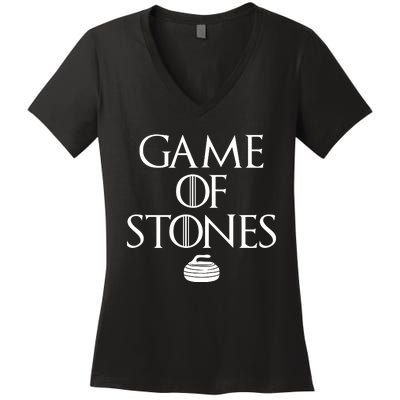 Game Of Stones Curler Parody Women's V-Neck T-Shirt