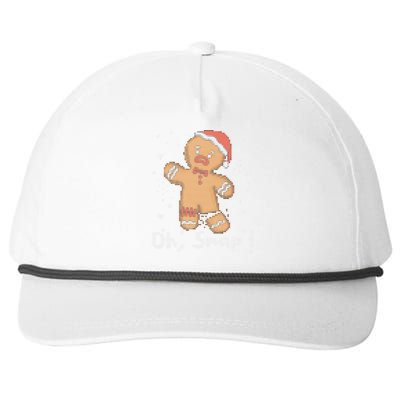 Gingerbread Oh Snap Ugly Christmas Sweater Snapback Five-Panel Rope Hat