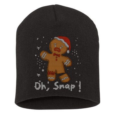 Gingerbread Oh Snap Ugly Christmas Sweater Short Acrylic Beanie