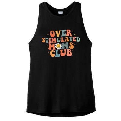 Groovy Over Stimulated Moms Club Mothers Day Funny Design Ladies PosiCharge Tri-Blend Wicking Tank