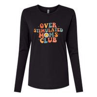 Groovy Over Stimulated Moms Club Mothers Day Funny Design Womens Cotton Relaxed Long Sleeve T-Shirt