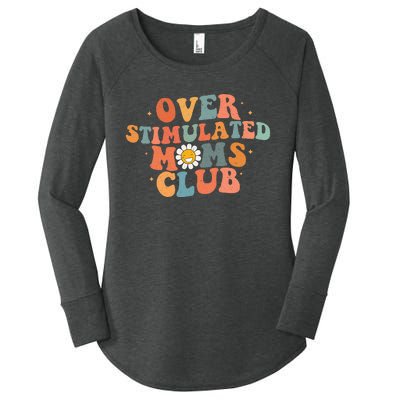 Groovy Over Stimulated Moms Club Mothers Day Funny Design Women's Perfect Tri Tunic Long Sleeve Shirt