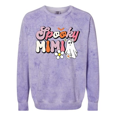 Groovy One Spooky Mimi Mama Grandma Witch Mom Halloween Colorblast Crewneck Sweatshirt