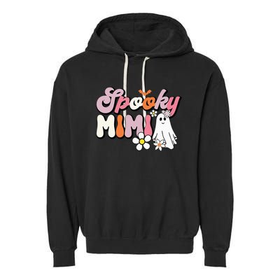 Groovy One Spooky Mimi Mama Grandma Witch Mom Halloween Garment-Dyed Fleece Hoodie