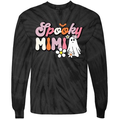 Groovy One Spooky Mimi Mama Grandma Witch Mom Halloween Tie-Dye Long Sleeve Shirt