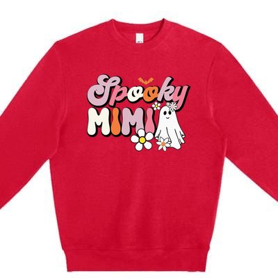 Groovy One Spooky Mimi Mama Grandma Witch Mom Halloween Premium Crewneck Sweatshirt