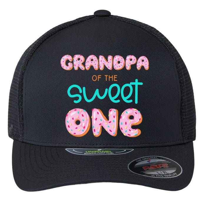 Grandpa of Sweet One First Birthday Matching Family Donut Flexfit Unipanel Trucker Cap