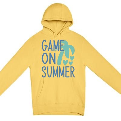 Game On Summer Beach Retro Tropical Summer Cool Gift Premium Pullover Hoodie