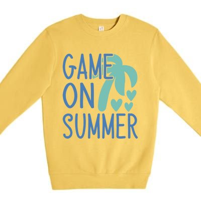 Game On Summer Beach Retro Tropical Summer Cool Gift Premium Crewneck Sweatshirt