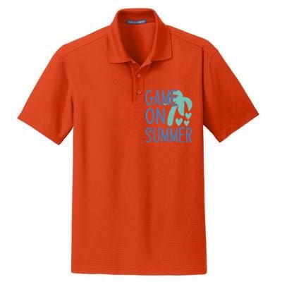 Game On Summer Beach Retro Tropical Summer Cool Gift Dry Zone Grid Polo