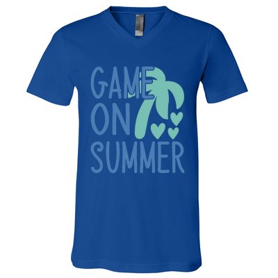 Game On Summer Beach Retro Tropical Summer Cool Gift V-Neck T-Shirt