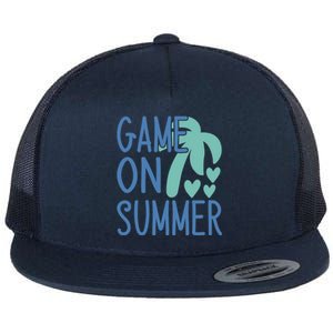 Game On Summer Beach Retro Tropical Summer Cool Gift Flat Bill Trucker Hat