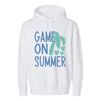 Game On Summer Beach Retro Tropical Summer Cool Gift Garment-Dyed Fleece Hoodie