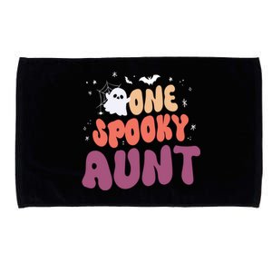 Groovy One Spooky Aunt Boo Ghost Halloween Pumpkin Gift Microfiber Hand Towel