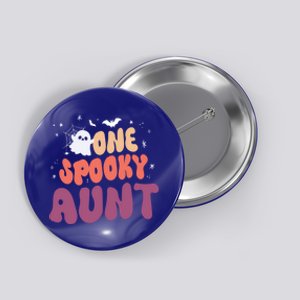 Groovy One Spooky Aunt Boo Ghost Halloween Pumpkin Gift Button