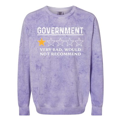 Government One Star Very Bad Would Not Recommend Shirt Funny Government One Star Colorblast Crewneck Sweatshirt