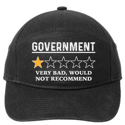 Government One Star Very Bad Would Not Recommend Shirt Funny Government One Star 7-Panel Snapback Hat
