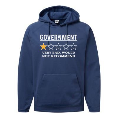 Government One Star Very Bad Would Not Recommend Shirt Funny Government One Star Performance Fleece Hoodie