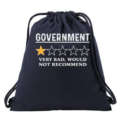 Government One Star Very Bad Would Not Recommend Shirt Funny Government One Star Drawstring Bag