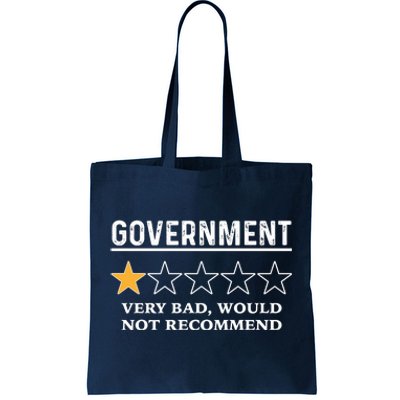 Government One Star Very Bad Would Not Recommend Shirt Funny Government One Star Tote Bag