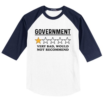 Government One Star Very Bad Would Not Recommend Shirt Funny Government One Star Baseball Sleeve Shirt